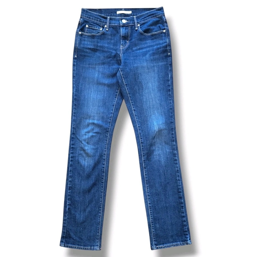 Levi's 505 Straight Leg Jeans Women's Size 2 26x32 Dark Wash Stretch Denim